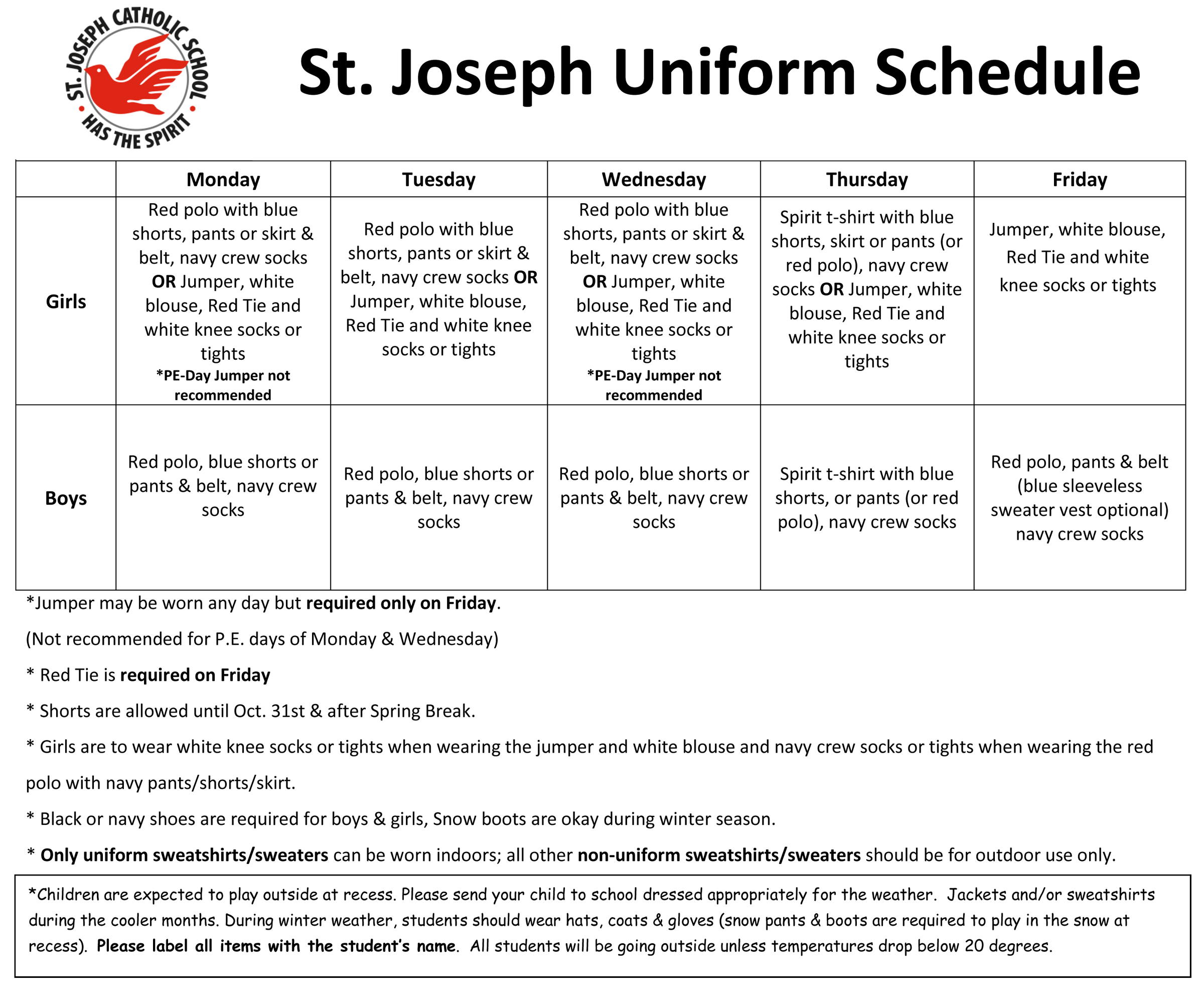Uniform Schedule