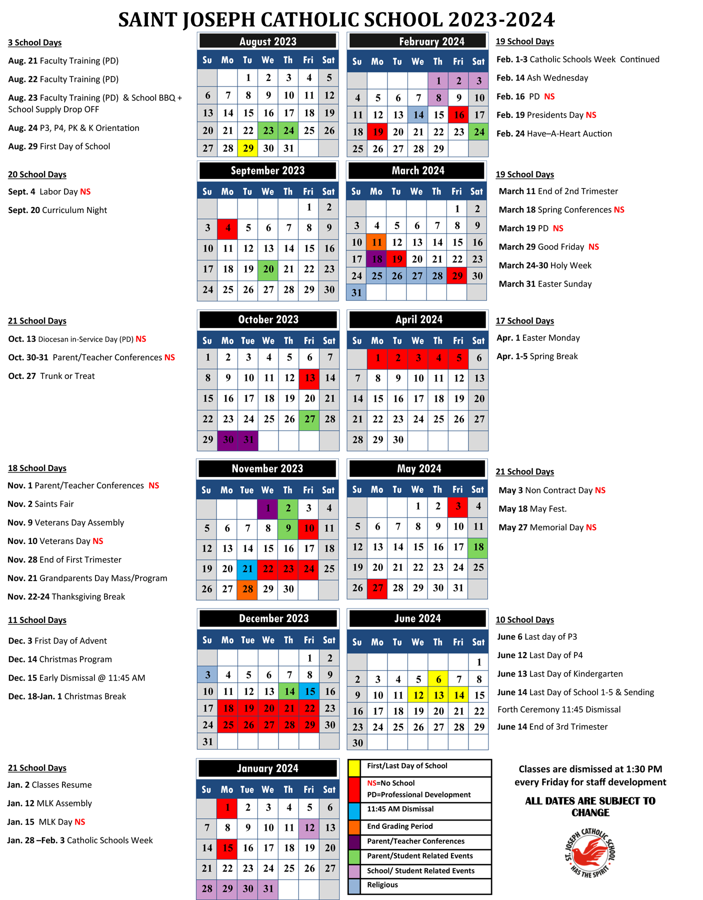 2023 School Calendar