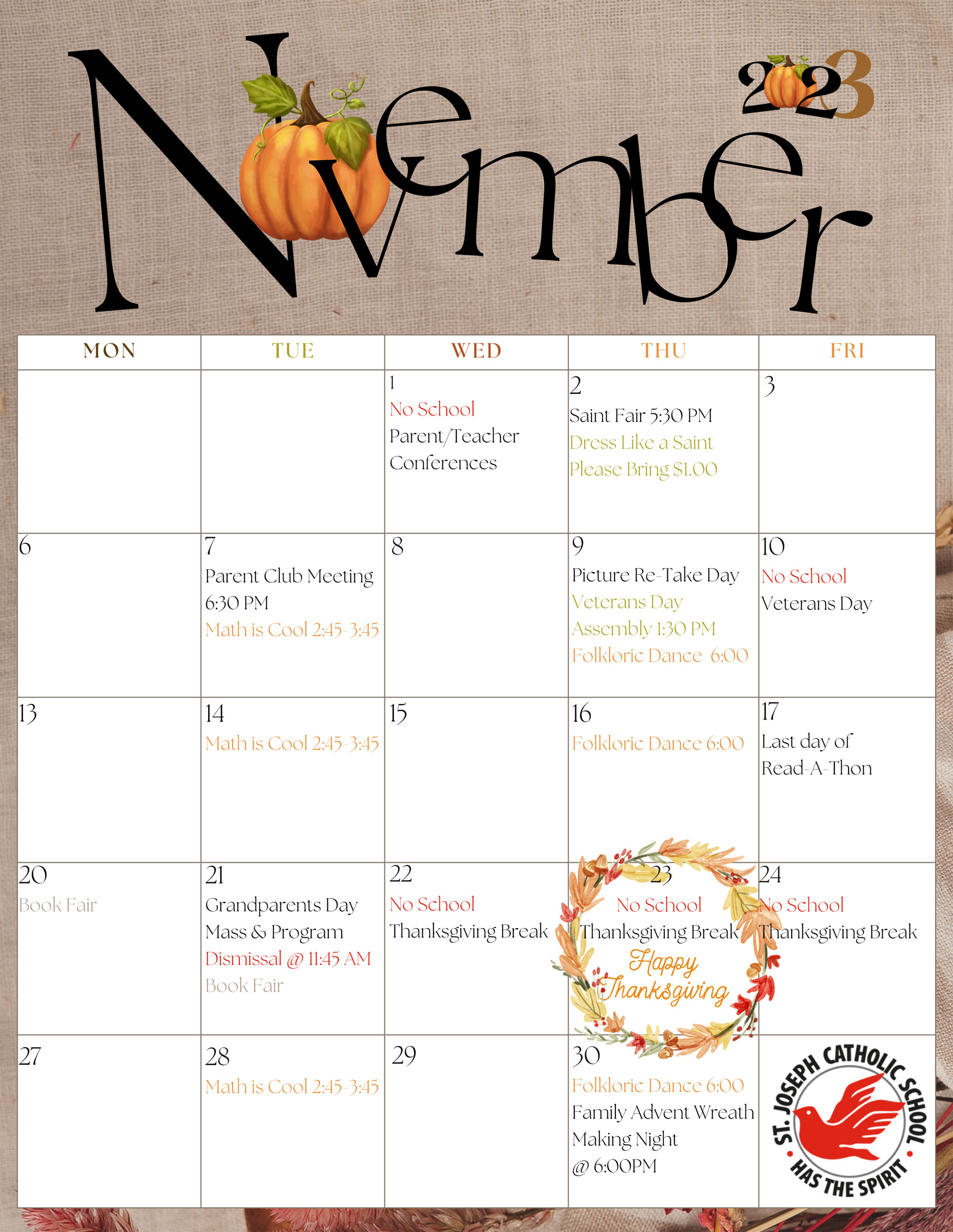 November 2023 Office Calendar 1